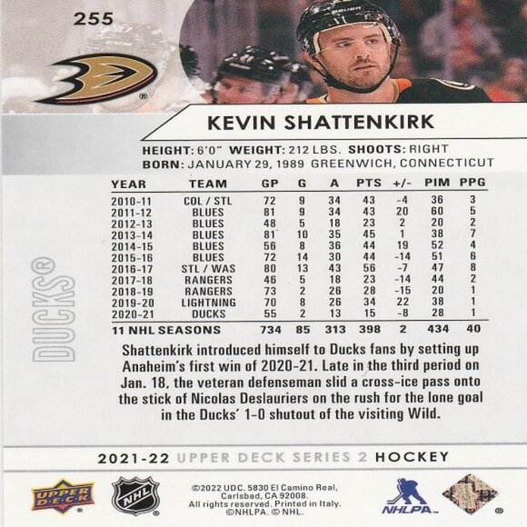 Kevin Shattenkirk  Anaheim Ducks NHL Hockey Card Collection - 2 Card Set - Picture 5 of 5